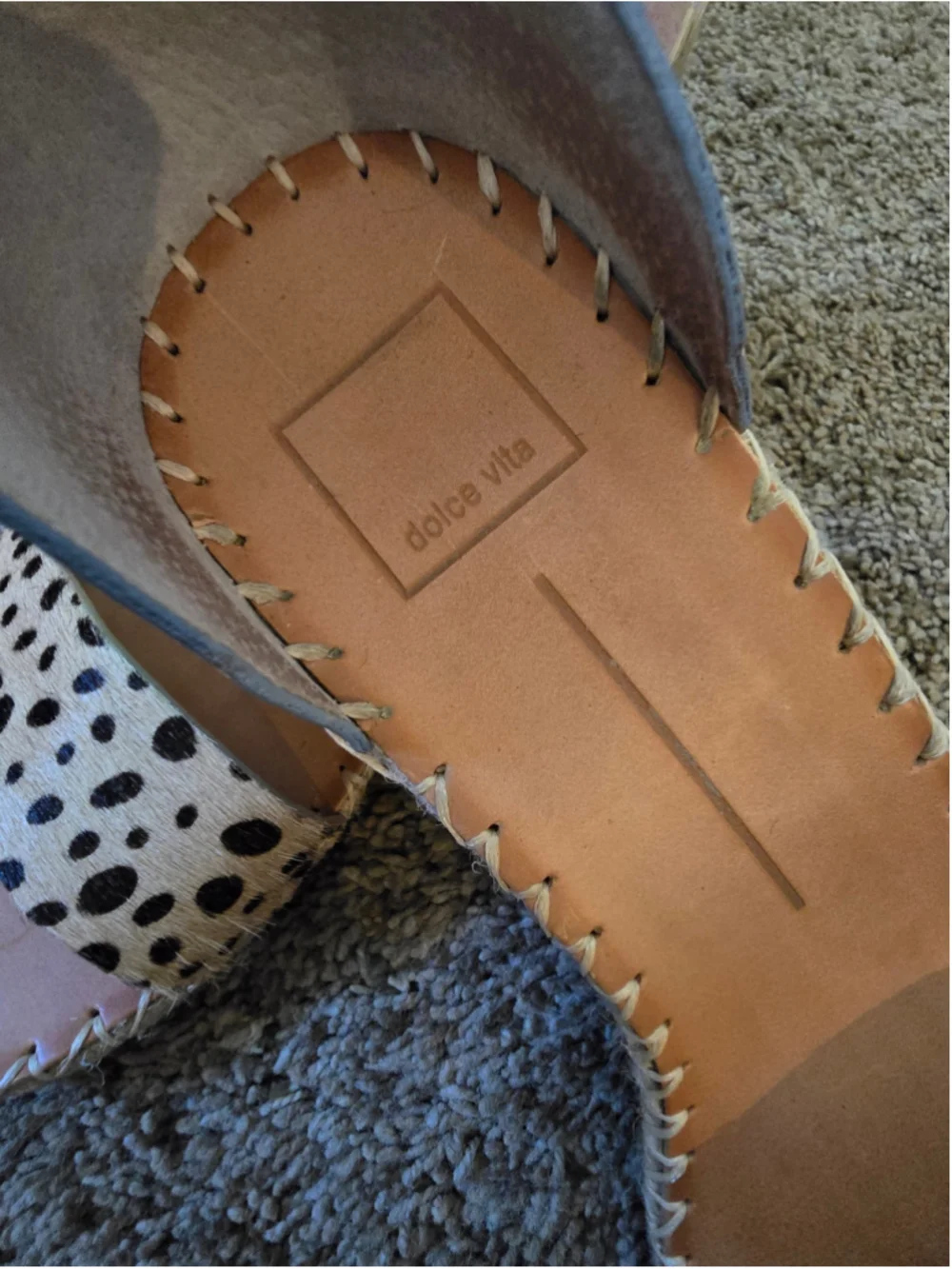 Rare Dolce Vita Leopard Print Espadrille Wedges Yellow Strap Leopard Holographic